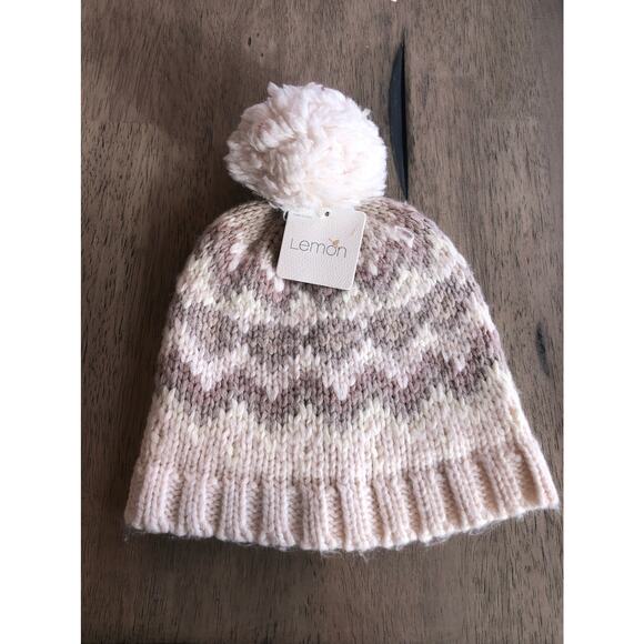 Lemon Knit Moonbeam Beanie with Pom Pom - OS - Picture 1 of 5